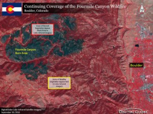 Fire Damage Infrared Satellite Image